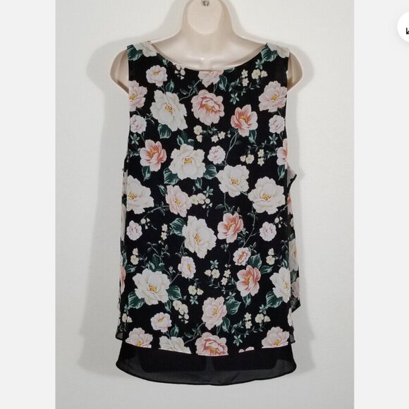 TORRID Size 1 Georgette Double Layer Swing Tank Top 6364E1M - Picture 3 of 6